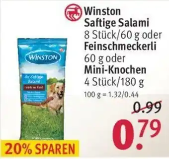 Rossmann Winston Saftige Salami 60g oder Feinschmeckerli 60g oder Mini Knochen 180g Angebot