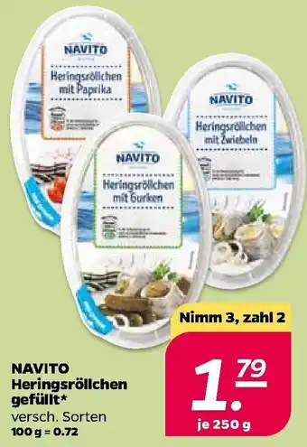 NETTO Navito Heringsröllchen gefüllt 250g Angebot