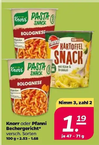 NETTO Knorr oder Pfanni Bechergericht 47-71g Angebot