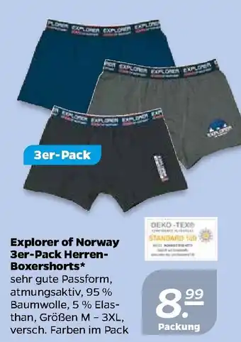 NETTO Explorer of Norway 3er Pack Herren Boxershorts Angebot