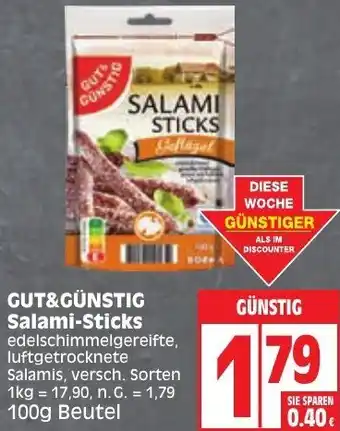 Elli Markt GUT&GÜNSTIG Salami-Sticks 100 g Beutel Angebot