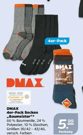 NETTO DMAX 4er Pack Socken Baumeister Angebot