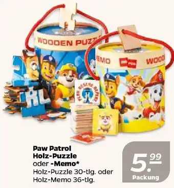 NETTO Paw Patrol Holz Puzzle oder Memo Angebot