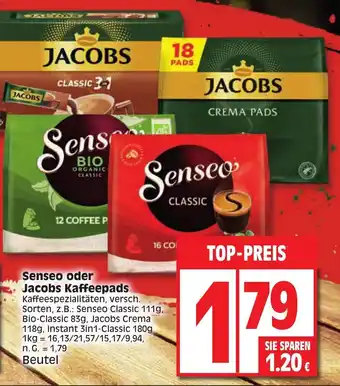 Elli Markt Senseo oder Jacobs Kaffeepads Angebot