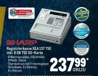 METRO Sharp Registrierkasse XEA 137 TSE Inkl. 8 Gb TSE SD-Karte Angebot