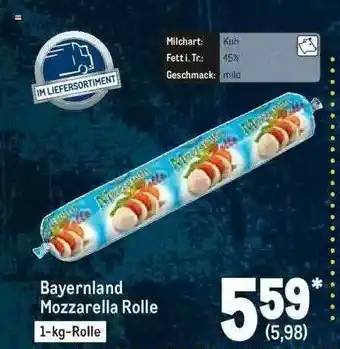 METRO Bayernland Mozzarella Rolle Angebot