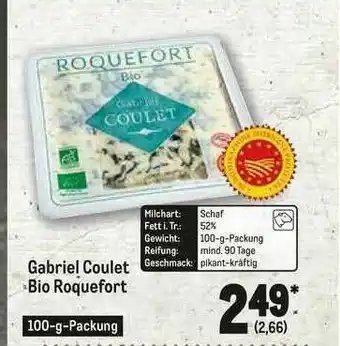 METRO Gabiel Coulet Bio Roquefort Angebot