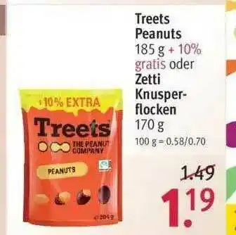 Rossmann Treets Peanuts Oder Zetti Knusperflocken Angebot