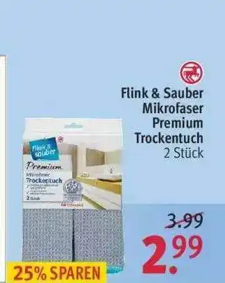 Rossmann Flink & Sauber Mikrofaser Premium Trockentuch Angebot