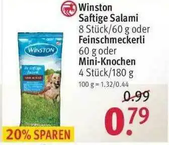 Rossmann Winston Saftige Salami Oder Feinschmeckerli Oder Mini-knochen Angebot