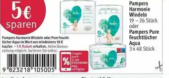 Rossmann Pampers Harmonie Windeln Oder Pampers Pure Feuchttücher Aqua Angebot