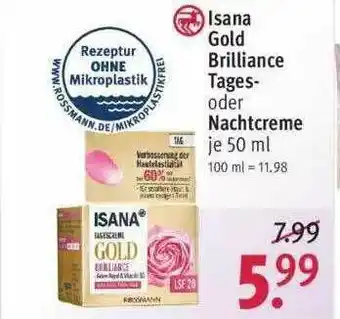 Rossmann Isana Gold Brilliance Tages Oder Nachtcreme Angebot