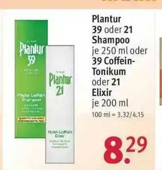 Rossmann Plantur 39 Oder 21 Shampoo Oder 39 Coffein Tonikum Oder 21 Elixir Angebot