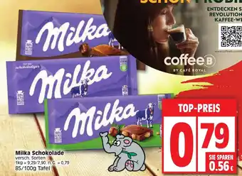 Edeka Milka Schokolade versch. Sorten 85/100g Angebot