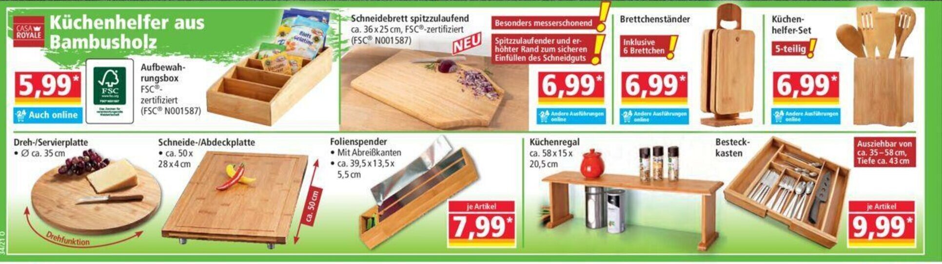 Küchenhelfer aus Bambusholz Angebot bei Norma