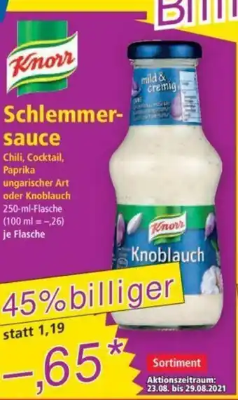 Norma Knorr Schlemmersauce 250ml Angebot