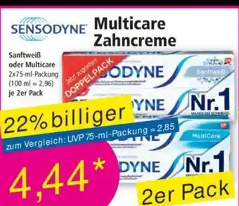 Norma Sensodyne Multicare Zahncreme 2x75 ml Angebot