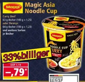 Norma Maggi Magic Asia Noodle Cup 63/64g Becher Angebot