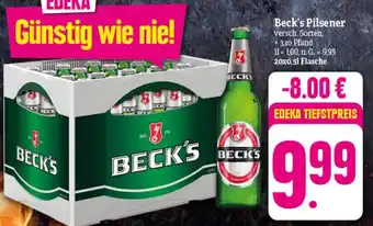 nah & gut Beck's Pilsener 20x0,5 L Flasche Angebot