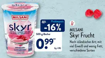 Aldi Nord Milsani Skyr Frucht 500g Becher Angebot