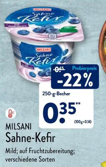 Aldi Nord Milsani Sahne Kefir 250g Becher Angebot