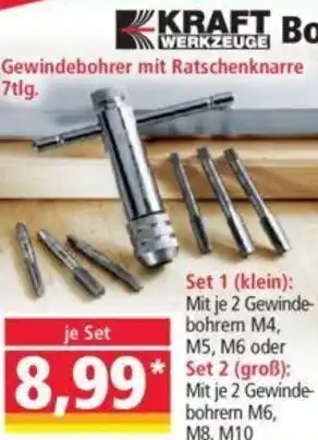 Norma KRAFT WERKZEUGE Gewindebohrer mit Ratschenknarre 7tlg. Angebot