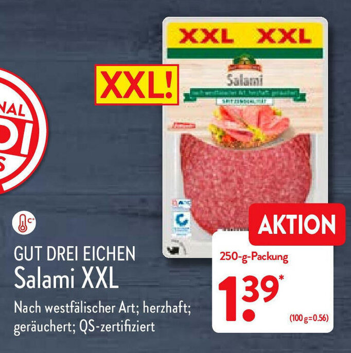 Gut Drei Eichen Salami XXL 250g Angebot bei Aldi Nord