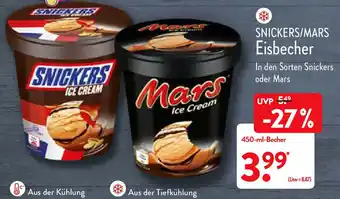 Aldi Nord Snickers/Mars Eisbecher 450ml Becher Angebot