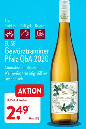 Aldi Nord Elise Gewürztraminer Pfalz QbA 2020 Angebot