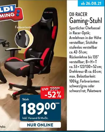 Aldi Nord DX-Racer Gaming Stuhl Angebot
