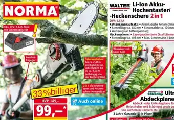 Norma WALTER Li-Ion Akku Hochentaster/ -Heckenschere 2 in 1 Angebot