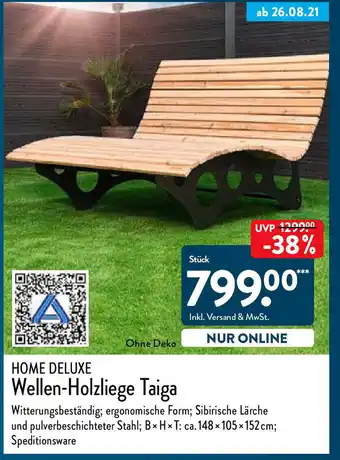 Aldi Nord Home Deluxe Wellen Holzliege Taiga Angebot