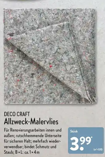 Aldi Nord Deco Craft Allzweck Malervlies Angebot