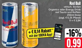 Edeka Red Bull 250 ml Dose Angebot