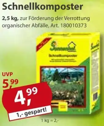 Sonderpreis Baumarkt Sonnenhof Schnellkomposter 2,5 kg Angebot