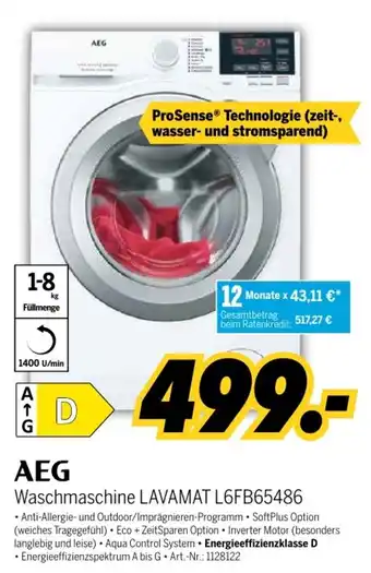 MEDIMAX AEG Waschmaschine Lavamat L6FB65486 Angebot