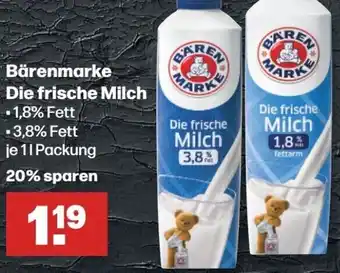 Handelshof Bärenmarke Die frische Milch 1 L Packung Angebot