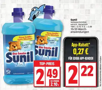 Edeka Sunil Vollwaschmittel 19/20wa Angebot