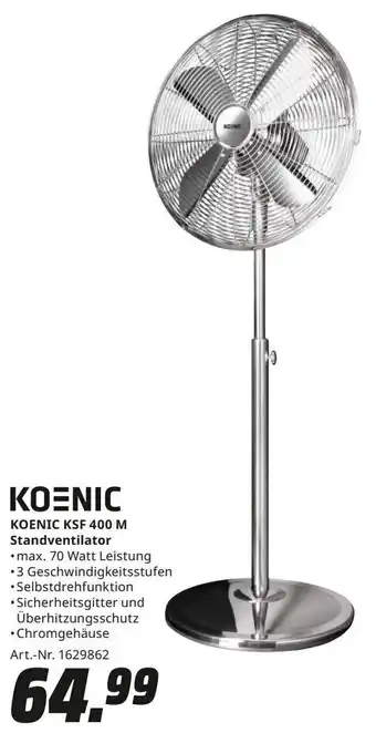 MediaMarkt KOENIC KSF 400 M Standventilator Angebot