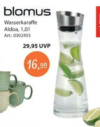 Zurbrüggen blomus Wasserkaraffe Aldoa, 1,0l Angebot