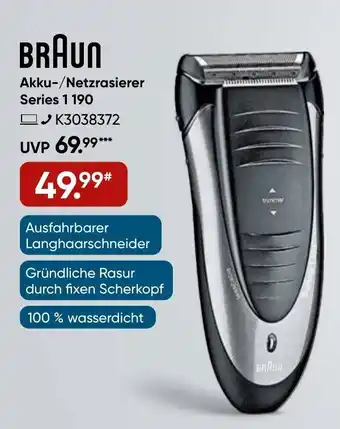 Galeria Braun Akku-/Netzrasierer Series 1 190 Angebot