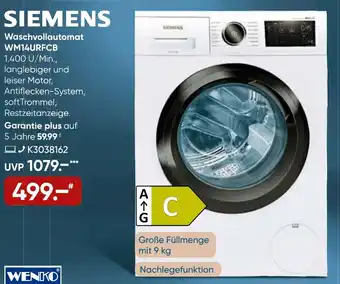 Galeria SIEMENS Waschvollautomat WM14URFCB Angebot