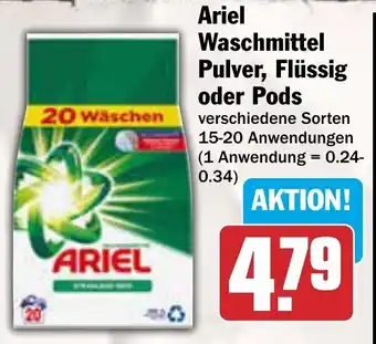 AEZ Ariel Waschmittel Pulver, Flüssig oder Pods 15-20 Anwendungen Angebot