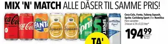 CITTI Markt Coca-Cola, Fanta, Tuborg Squash, Sprite, Carlsberg Sport eller Ramlösa 3 kasser à 24 x 0,33 liter* Angebot