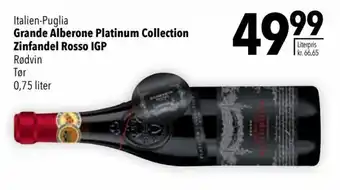 CITTI Markt Grande Alberone Platinum Collection Zinfandel Rosso IGP 0,75 liter Angebot