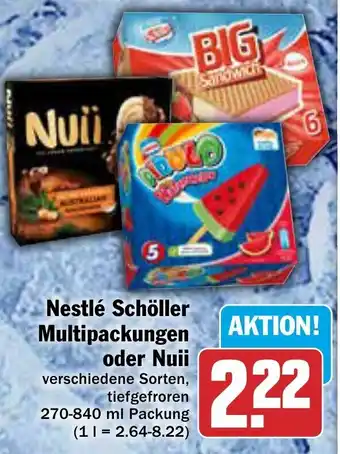 AEZ Nestlé Schöller Multipackungen oder Nuii 270-840 ml Packung Angebot