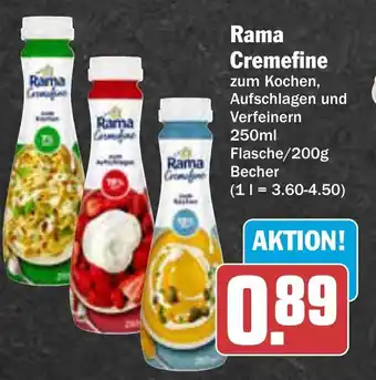 AEZ Rama Cremefine 250ml Flasche/200g Becher Angebot