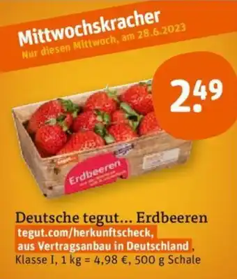 tegut Deutsche tegut... Erdbeeren 1 kg Angebot