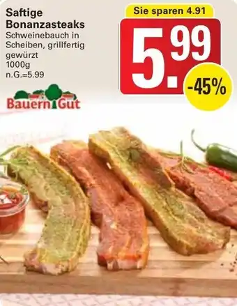 WEZ Bauern Gut Saftige Bonanzasteaks 1000 g Angebot