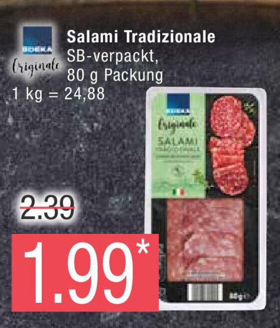 EDEKA originale Salami Tradizionale SBverpackt, 80 g Packung Angebot